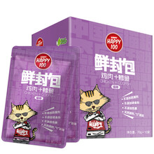 超市	顽皮猫零食 鸡肉鳕鱼鲜封包840g(70g*12袋) 猫湿粮猫罐头宠物猫咪零食 Happy100系列