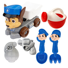 欢乐派对 夏日海边海滩玩沙铲子夏日沙滩玩具儿童铲子沙滩玩具套装沙滩桶车沙漏宝宝挖沙玩沙子工具夏季 沙滩车（咖啡色狗狗）套装6件套