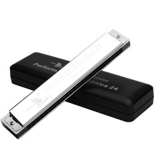 天鹅 口琴24孔复音口琴C调初学者口琴儿童成人入门专业演奏口琴 专业演奏版【银色】