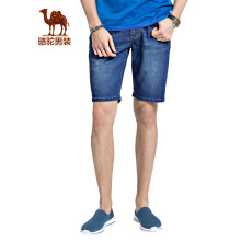 骆驼（CAMEL）男装 夏季男青年中腰直筒微弹青春水洗牛仔短裤 蓝色 32