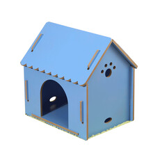 筱宠狗屋猫窝狗窝四季通用大中小型犬泰迪狗窝宠物窝户外防水室外狗笼猫屋房子 A蓝色 M
