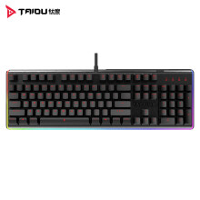 钛度 (Taidu) TKM600幻彩师 机械键盘 有线键盘 游戏键盘 全尺寸 背光 樱桃轴 吃鸡键盘  黑色 黑轴 自营