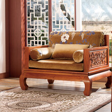 三谊 红木家具非洲花梨（学名：刺猬紫檀）沙发实木沙发新中式仿古客厅沙发组合客厅家具套装 图片色 1+2+3+大茶几+角几*2