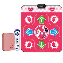 舞霸王 跳舞毯双人体感游戏机家用跳舞机单人跑步毯电脑电视双用动感子游戏毯 PVC米奇红无线版+单手柄 跳舞毯