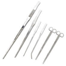 SEA STAR草缸水草夹镊子 水草剪刀鱼缸水族箱不锈钢直弯波浪加长镊子夹子 弯镊夹27*1.2cm