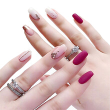 孜甲花假指甲贴穿戴甲片可穿戴可拆卸可以摘戴美甲成品抖音同款网红 图四款小号