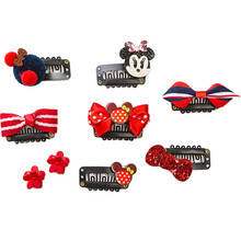 狗狗头饰约克夏蝴蝶结发饰宠物泰迪比熊发夹小狗发卡猫咪饰品头花 发饰9件套-红色米奇 M