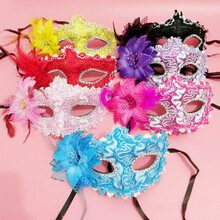 发光面具男假面化妆舞会面具女半脸万圣节派对儿童节道具批发 沐雨樱花面具一个价