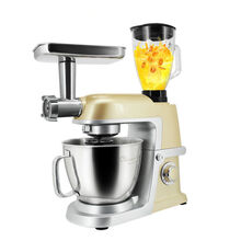 客来美(Climax)HA-3482A多功能厨师机揉面机全自动和面机烘焙面包搅面机小型商用打发 香饼色标配+制面条+切菜+榨汁+绞肉灌肠