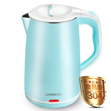 志高（CHIGO）电水壶电热水壶双层防烫1.8L烧水壶304不锈钢ZD1898 家电 天蓝色