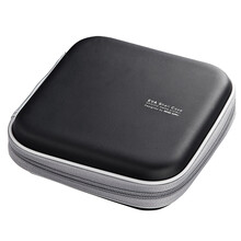 山业 SANWA 防掉落设计CD盒 CD收纳包 车载光盘收纳盒 48片为长方形 FCD-SH 黑色 24片