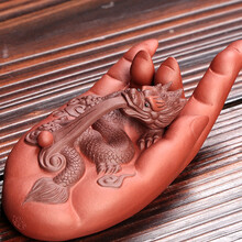 梅兰竹菊【大权在握】功夫茶具配件套装茶宠陶瓷器龙类茶盘配件创意茶宠家用简约办公室 紫砂茶宠大权在握