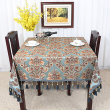 艺必旭 欧式厚餐桌布艺台布茶几布方 圆桌布椅套装桌旗餐垫 定制 天蓝 150*220