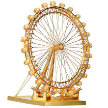 拼酷3D金属手工拼装益智玩具拼装模型立体拼图类古建筑 伦敦眼摩天轮（带礼包）