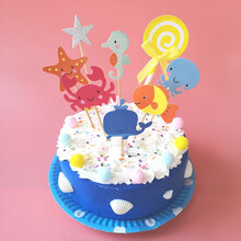 儿童手工diy制作仿真奶油蛋糕套装6寸轻粘土生日蛋糕材料套装礼物 海底世界