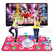 舞霸王 无线HDMI接口高清跳舞毯双人电视电脑两用瑜伽单人体感游戏机跳舞机家用加厚跑步毯 米奇红【HDMI无线】+炫彩主机+2手柄