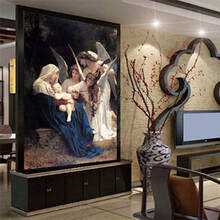 蓝鱼（LANYU）3D欧式墙布天使人物圣母玄关背景墙壁画走廊入户门墙纸壁纸客厅 加厚整张-无纺布