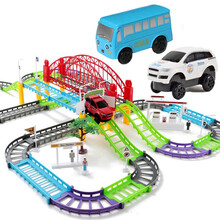 拖马斯小火车套装轨道电动充电儿童3-6周岁过山火车轨道玩具男孩 338-6轨道+三个车