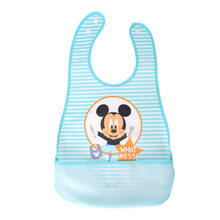 （Disney）宝宝围嘴婴儿吃饭围兜免洗小孩喂饭兜迪士尼口水巾幼儿防水食饭兜 F01饭兜蓝米奇