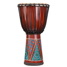 手鼓非洲鼓丽江儿童初学演奏金贝鼓印尼整木掏空山羊皮成人云南学生鼓 标8彩绘棕色+赠品