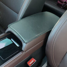 汽车扶手箱汽车扶手箱套垫防脏防晒车载装饰用品中央扶手箱套手垫胳膊手肘垫 纯黑色黑边 【小号】27x16