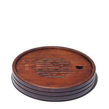 藏壶天下圆茶盘迷你家用天然竹制储水式功夫茶具茶海圆形小号茶台