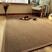 老婆坊 日式竹编地毯床边垫凉席垫浴室汗蒸房卧室客厅飘窗满铺加厚防滑民宿茶室夏天可定制异形 碳化色 150*200cm