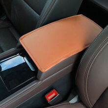 汽车扶手箱汽车扶手箱套垫防脏防晒车载装饰用品中央扶手箱套手垫胳膊手肘垫 红棕色 【中号】29x17