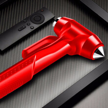 汽车安全锤破窗器 多功能车载逃生锤汽车应急救生用品 【红色】安全锤+固定支架