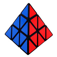 异形魔方 镜面 斜面 五魔 金字塔  比赛 智力玩具24段魔尺礼物礼物 金字塔魔方黑底