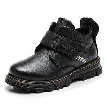 童鞋 男童冬季新款加绒加厚棉鞋中大童保暖短靴大棉儿童冬鞋子 20088二棉黑色 26码鞋子内长约16.3cm