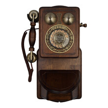 金顺迪 JSD018 欧式挂墙仿古电话机实木古典固定电话复古无线插卡创意挂壁电话机 旋转大款(接电话线)