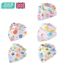 妈妈果 婴儿口水巾纯棉围嘴新生儿三角巾男女宝宝防吐奶口水兜吃饭围兜围脖 5条装-B2