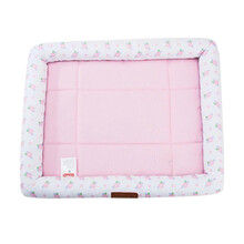 狗窝猫窝 夏季耐咬宠物窝垫猫垫子 泰迪金毛小中大型犬床垫 粉色碎花 S 10斤以内