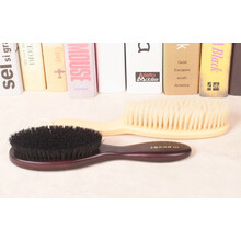 皮鞋刷软毛黑色鞋油刷子 长柄衣刷猪鬃硬毛护理套装清洁擦鞋刷-. 一把棕色鞋油刷+1把白色尘刷