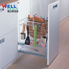 威万事/wellmax不锈钢橱柜拉篮厨房线条调味篮 350柜体-030G