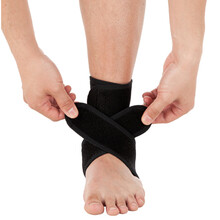 D&M日本自由调节运动护踝扭伤防护男女篮球足球护脚踝护具原装进口JM-55黑色(23-29cm) 