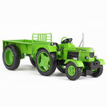 工程汽车模型合金拖拉机模型农场机械仿真男孩儿童礼品农用玩具车复古拖拉机 带车斗复古拖拉机绿色