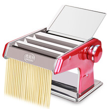 俊媳妇不锈钢压面机小型手动面条机多功能手动手工大号加厚饺子皮馄饨皮蝴蝶面混沌皮小型家用面食擀面机器 升级版加厚中国红三刀