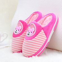 漂步 儿童棉拖鞋男女冬季可爱卡通亲子中童棉拖宝宝居家用毛绒保暖包跟童棉鞋5881 玫红 21内长19.5cm