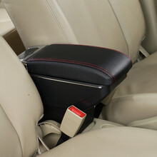 车奇缘扶手箱大众捷达扶手箱新老捷达PU皮通用汽车中央扶手箱手扶箱加宽可升高双层储物置物箱带USB孔 双层伸缩款黑色(双层-伸缩-无USB)