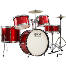 一秒（ONESECOND）【2-5岁】【4-12岁】儿童初学培训班爵士鼓架子鼓5鼓2镲3镲送鼓凳 5鼓2镲红色YMCH0205(2-5岁）
