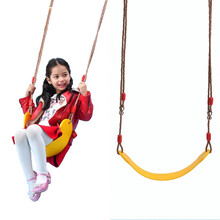 儿童秋千软板室内门框户外单双杠公园荡秋千玩具 柠檬黄秋千配绳子