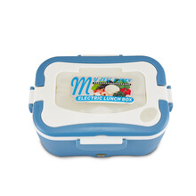 欧之宝（oushiba）加热饭盒车用家用电热饭盒不锈钢内胆家用保温饭盒便携式C5 清新蓝 车用24V