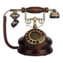 金顺迪 JSD029 欧式仿古电话机家用座机古典橡实木客厅卧室办公固定电话机 旋转款(全实木)接电话线