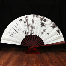 欧唛（oumai）清风古风扇子折扇中国风 男绢纸扇折叠日用扇复古典 夏季礼物礼品 清风竹意