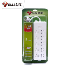 Bull公牛正品插座超功率强化多功能智能多孔大插排带过载保护电源排插接线板插板插线板拖线板 5米10插位GN-218