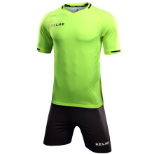 KELME/卡尔美足球服套装男光板比赛球衣支持私人定制KMC160028 荧光绿黑 4XL/195