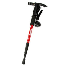 祝浩康 老人铝合金伸缩手杖 户外登山手杖带LED灯 红色