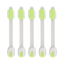 贝得力（BEIDELI） 儿童安全锁抽屉锁箱锁柜门锁婴儿防夹手冰扣多功能宝宝防开柜子锁5个装 绿色5个装